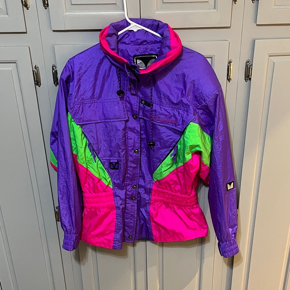 Vintage-Style Women’s Colorblock Ski Jacket - size 10 - Couloir